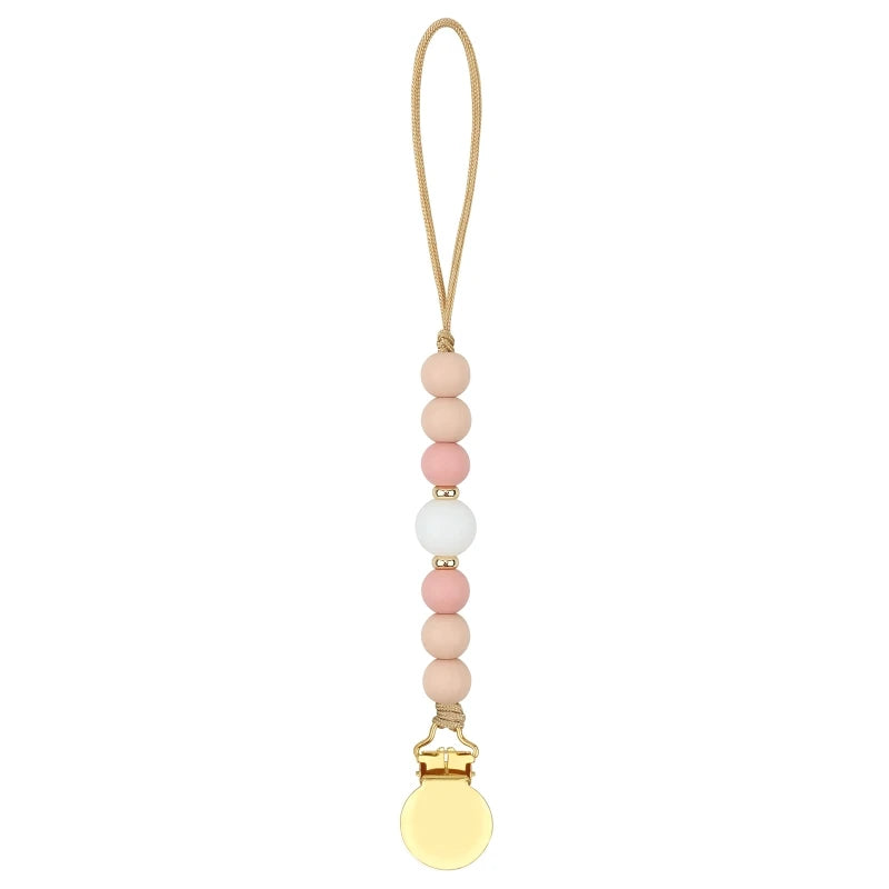 Pacifier Clips Chain Silicone Beads BPA Free DIY Dummy Clip Holder Soother Chains Baby Teething Toys Chew Shower Gifts Dropship