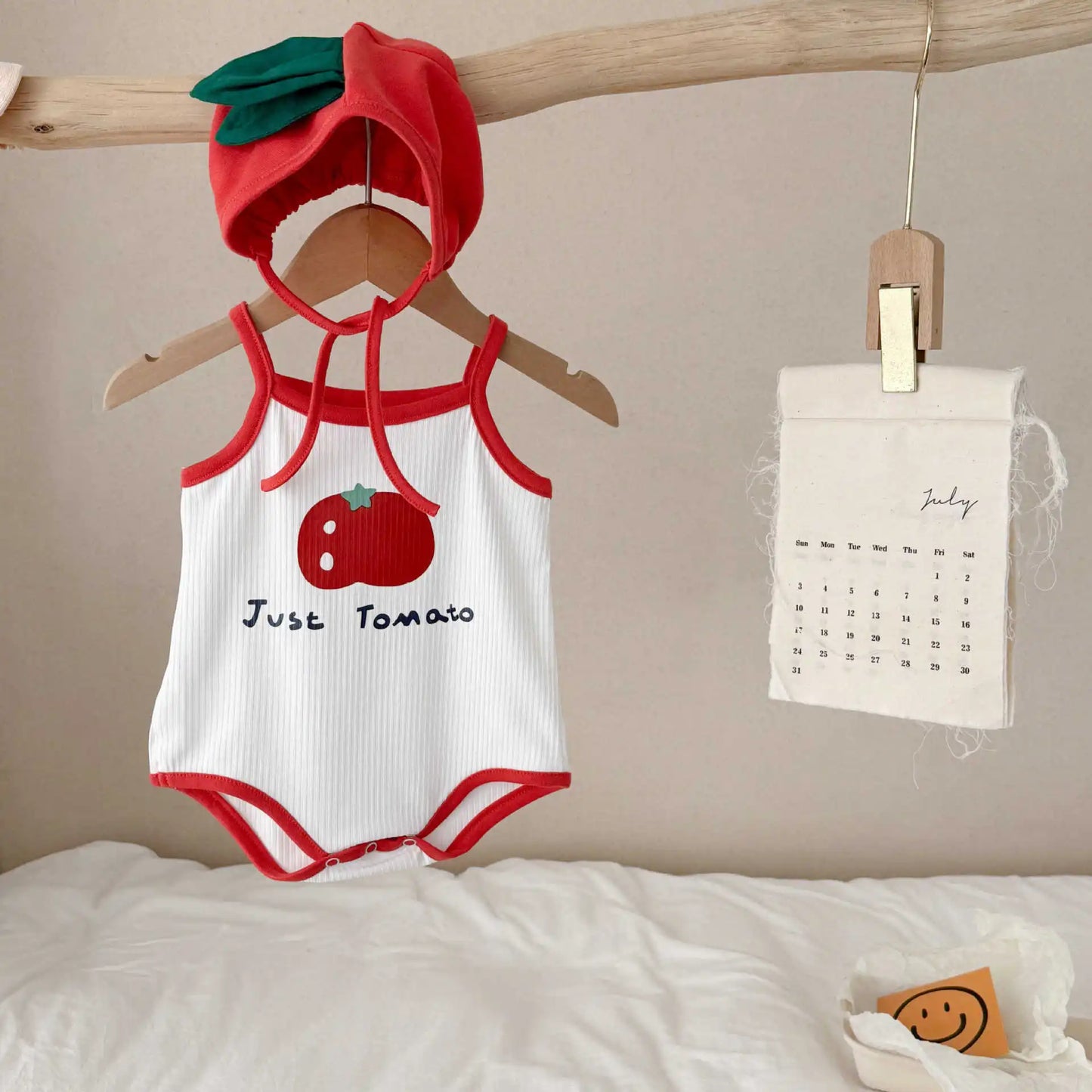 5830T Baby Clothes 2025 Summer Hot Fashion Tomato Printing Baby Boy's One Piece Clothes Cute Climbing Clothes