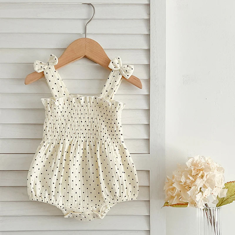 Baby Cotton Sleeveless Rompers Clothes Newborn Girls Clothes Toddlers Flower bow Kids One-pieces Bodysuits Summer Outfit Kids