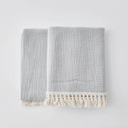 Cotton Muslin Swaddle Blankets for Newborn Baby Tassel Receiving Blanket New Born Swaddle Wrap Infant Sleeping Quilt Bed Cover