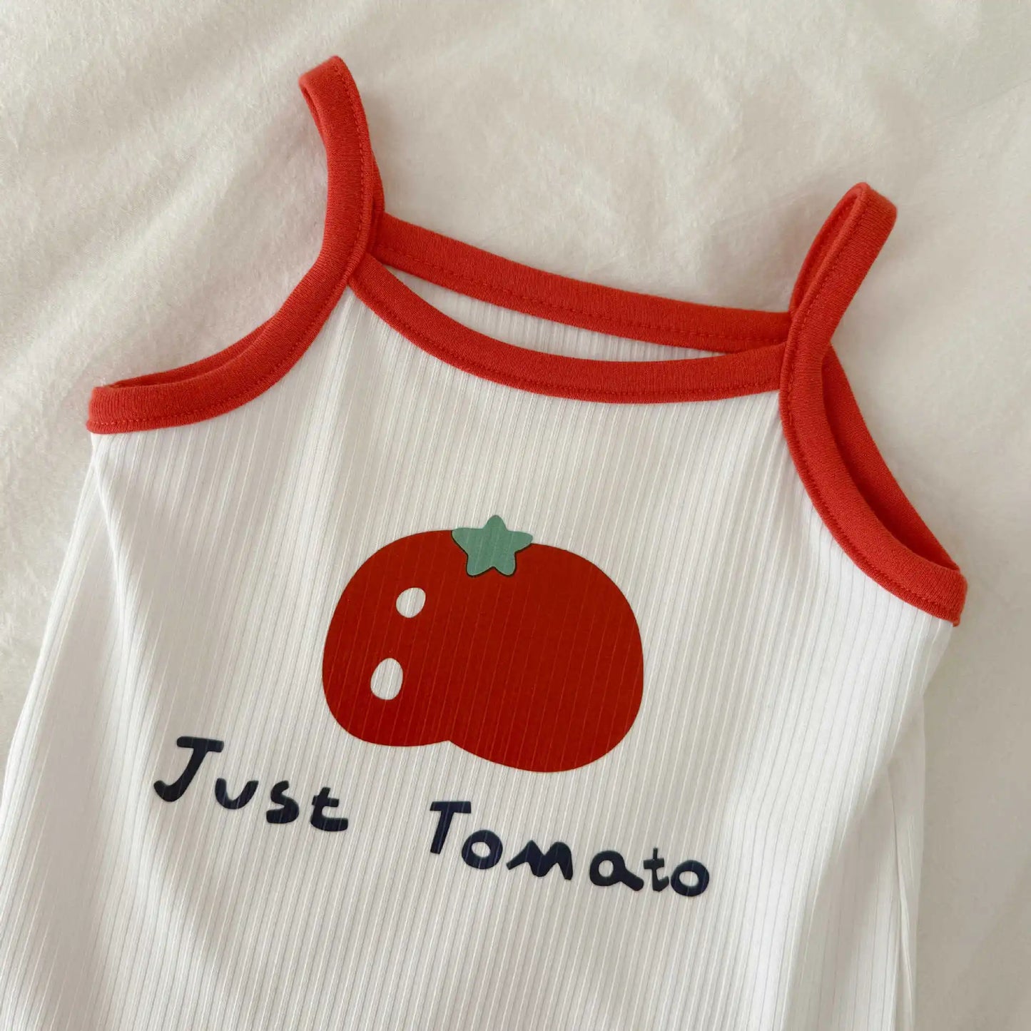 5830T Baby Clothes 2025 Summer Hot Fashion Tomato Printing Baby Boy's One Piece Clothes Cute Climbing Clothes