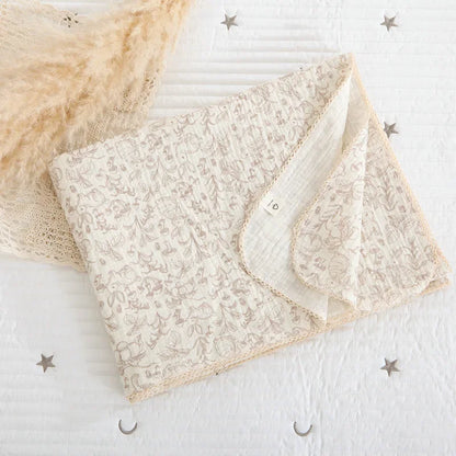 120X150CM Summer Floral Muslin Baby Blankets Baby Swaddle Wrap Receiving Blankets Soft Sleeping Bed Crib Quilt Stroller Blanket
