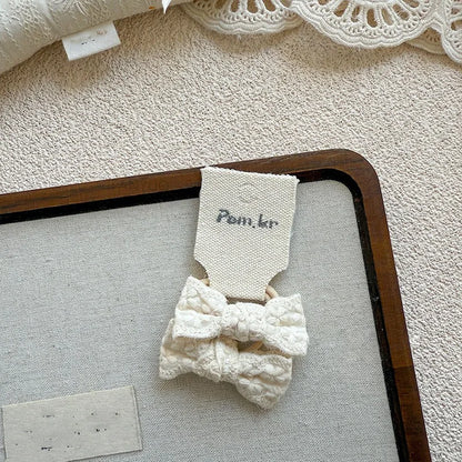 Baby Hair Band Girls White Ties Bows Elastic Rubber Headwear Exquisite Sweet Kids Baby Versatile Lace High Elasticity Hair Rope