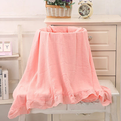 100% Organic Cotton Baby Wrap Gauze Ruffle Baby Blanket Security Material Swaddle Blanket