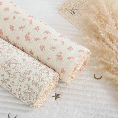 120X150CM Summer Floral Muslin Baby Blankets Baby Swaddle Wrap Receiving Blankets Soft Sleeping Bed Crib Quilt Stroller Blanket
